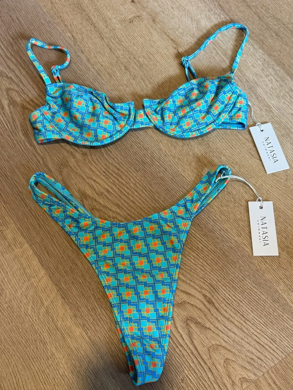 NWT Natasia Swim “Es Vedra” New with tags - Teal Underwire Bikini Set